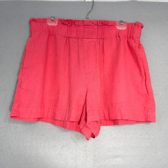 A New Day Womens Linen Blend Shorts Size L Pockets Summer Beachy Vacation Casual - Picture 1 of 5